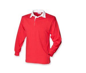 Front Row FR100 - Polo De Rugby Homme Manches Longues Rouge