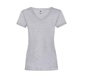 FRUIT OF THE LOOM SC601 - Lady-Fit Valueweight V-Neck T Heather Grey