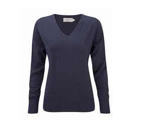 RUSSELL COLLECTION JZ10F - Pull Col V Femme French Navy
