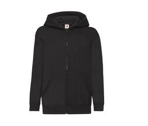 FRUIT OF THE LOOM SC379 - Capuche Grand Zip Kids Noir