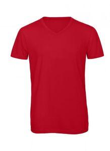 B&C BC057 - Tee-shirt col V homme Tri-blend Red
