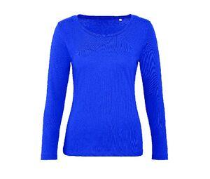 B&C BC071 - Tee-shirt coton bio femme LSL Cobalt Bleu