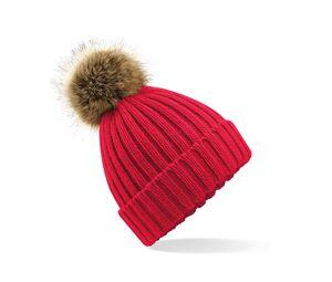 BEECHFIELD BF412 - Bonnet grosse maille Pop Pom Classic Red