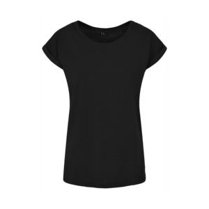 Build Your Brand BY021 - T-shirt à épaules étendues pour dames Noir
