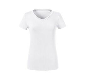 RUSSELL RU103F - T-shirt organique col V femme Blanc