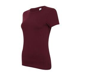SF Women SK121 - Tee-shirt stretch femme Bourgogne