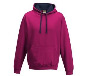 AWDIS JH003 - Sweat capuche contrastée Hot Pink/ French Navy