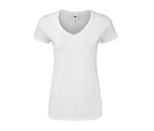 FRUIT OF THE LOOM SC155 - T-shirt femme col V Blanc