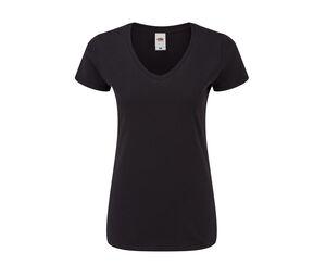 FRUIT OF THE LOOM SC155 - T-shirt femme col V Noir