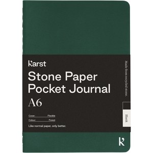 Karst® 107799 - Journal de poche Karst® A6 en papier de pierre et à couverture souple - Vierge Vert foncé