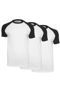 Urban Classics BY007AC - Lot de 3 t-shirts raglan contrastés